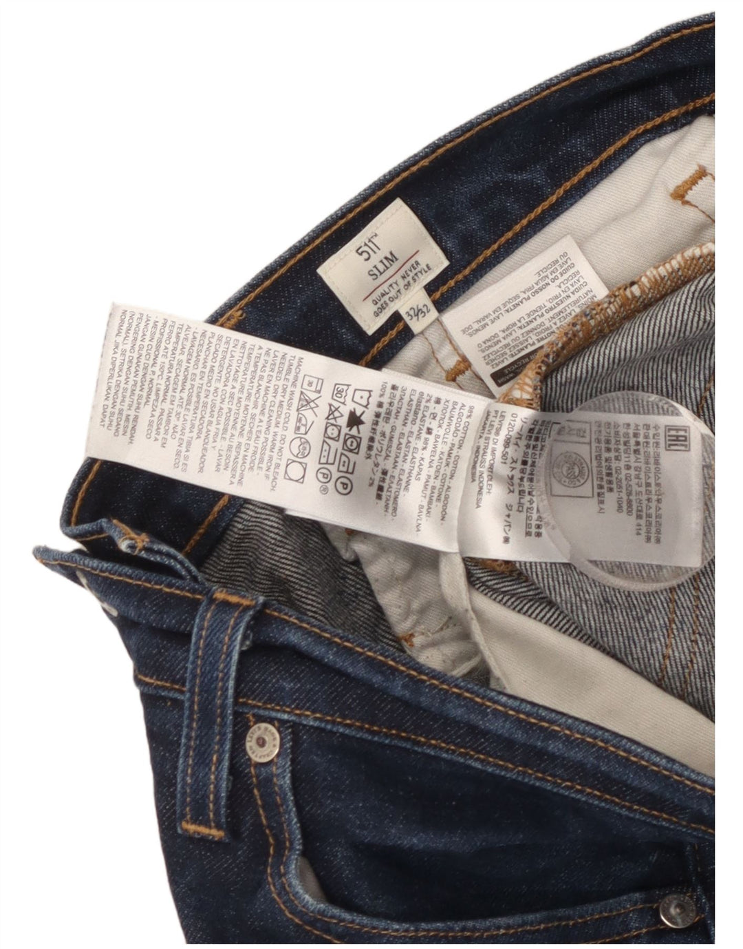 Blugi pentru bărbați Levi's 511 Slim W32 L32 Bumbac bleumarin