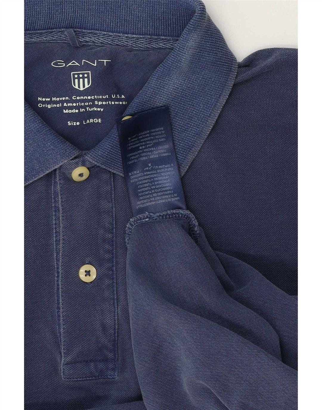 Tricou polo pentru bărbați Gant, mare, albastru, bumbac