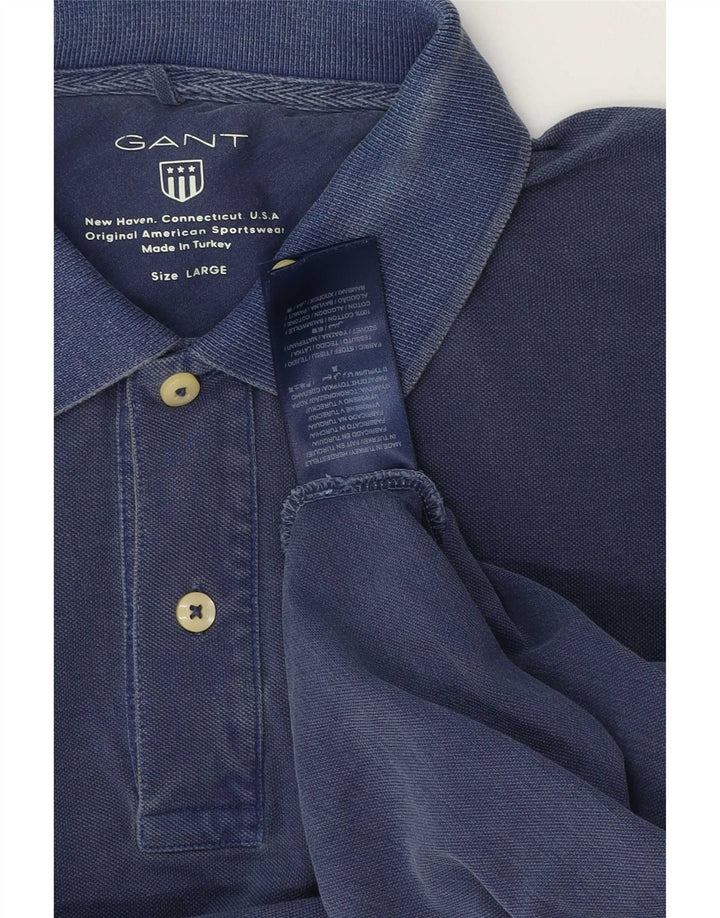 Tricou polo pentru bărbați Gant, mare, albastru, bumbac