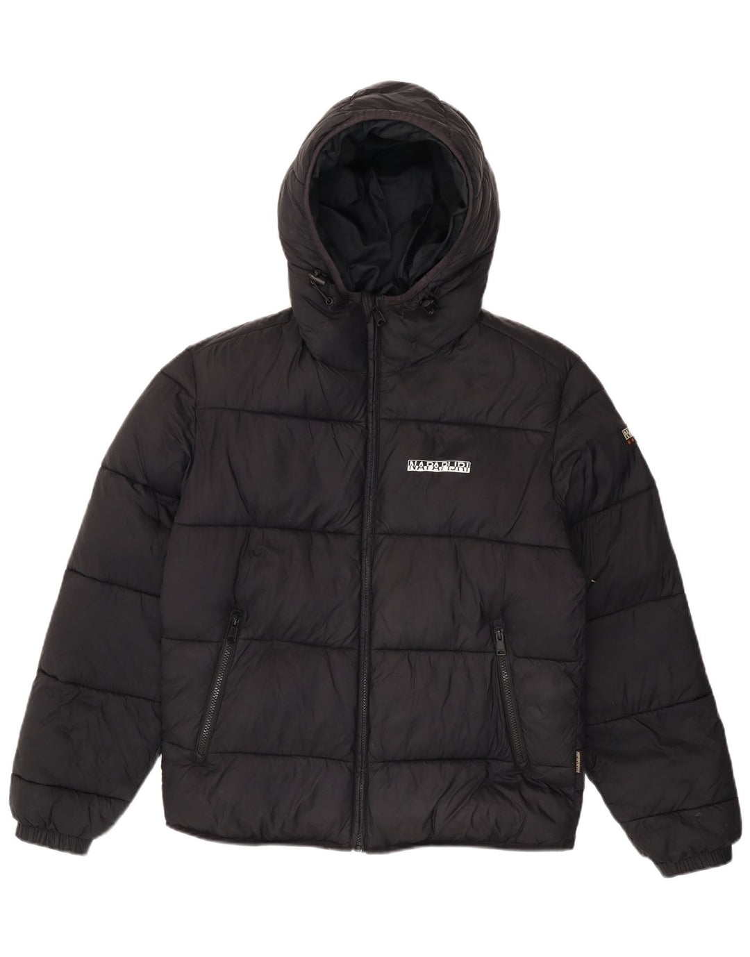 Jachetă căptușită pentru bărbați Napapijri, cu glugă, cu formă obișnuită, UK 38 Medium Black