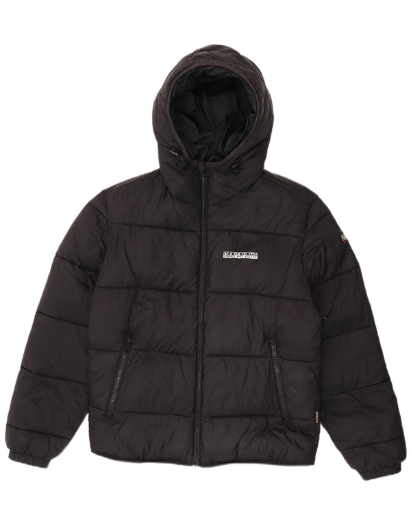 Jachetă căptușită pentru bărbați Napapijri, cu glugă, cu formă obișnuită, UK 38 Medium Black