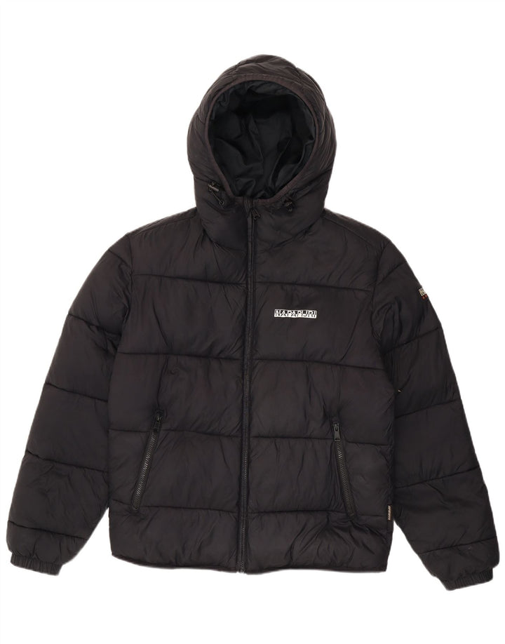Jachetă căptușită pentru bărbați Napapijri, cu glugă, cu formă obișnuită, UK 38 Medium Black