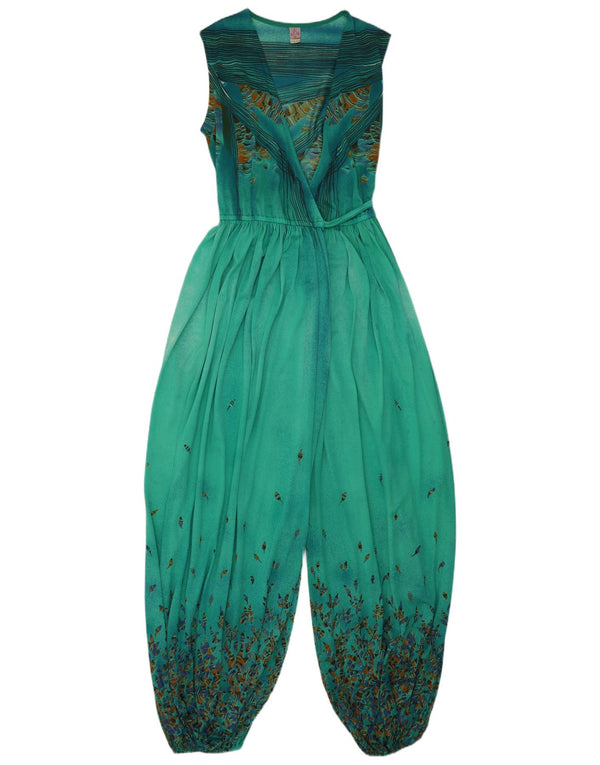 Salopetă Vintage pentru femei IT 44 Poliamidă Florală Verde Mediu