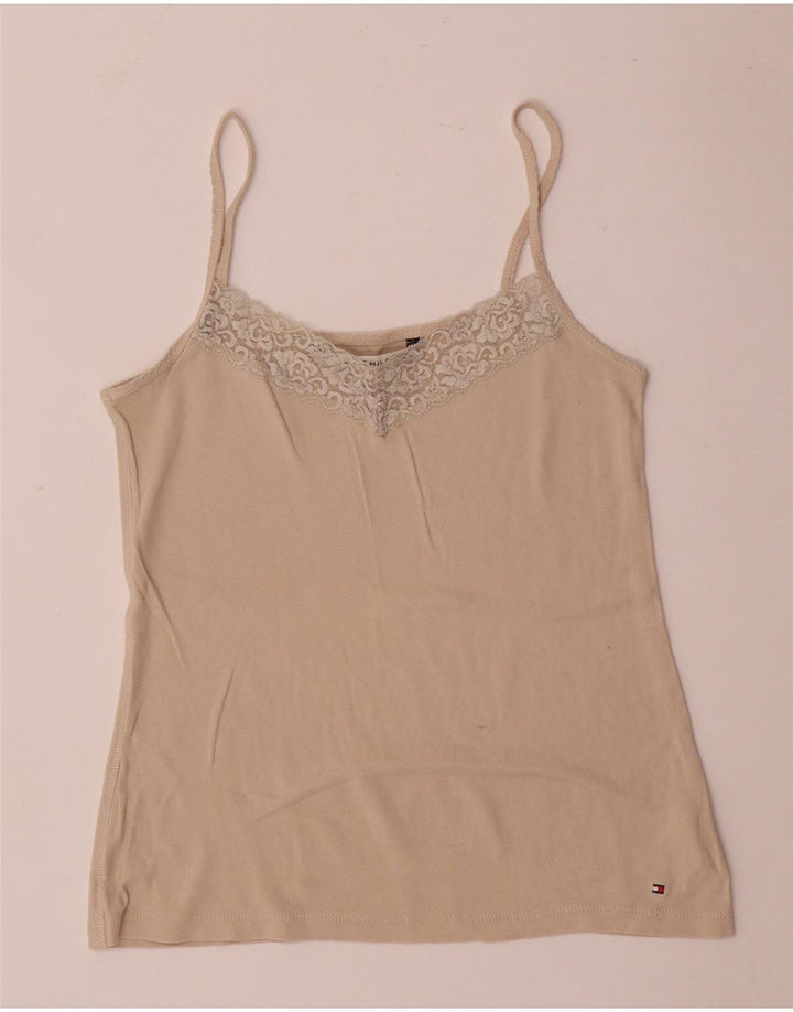 Tommy Hilfiger Womens Cami Top UK 12 Medium Beige Bumbac