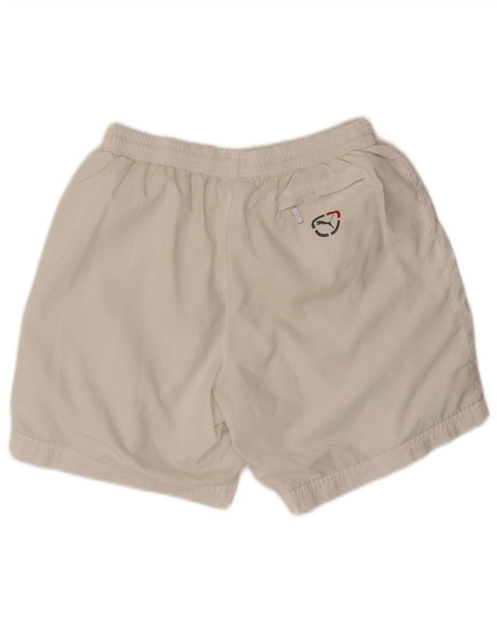 Pantaloni scurți sport Puma pentru bărbați, poliester alb mediu
