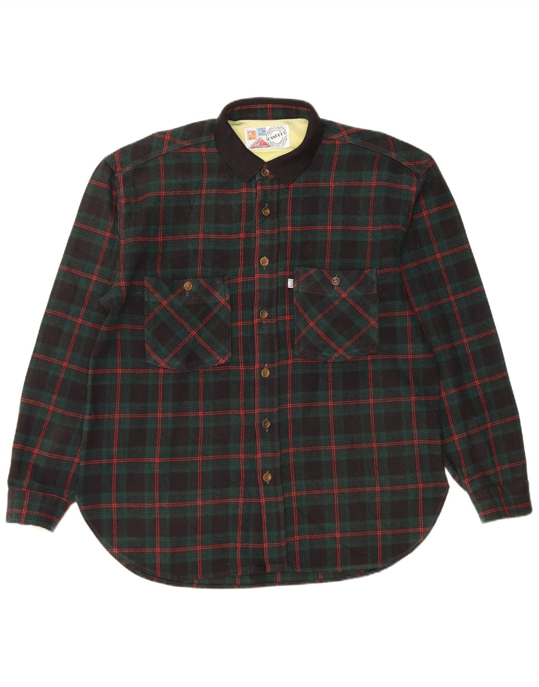 Cămașă de flanel pentru bărbați Casucci, cu carouri verzi mari, poliacrilic