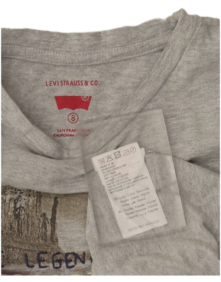 Bluză cu mânecă lungă cu grafică Levi's pentru băieți, 7-8 ani, bumbac cu pete gri