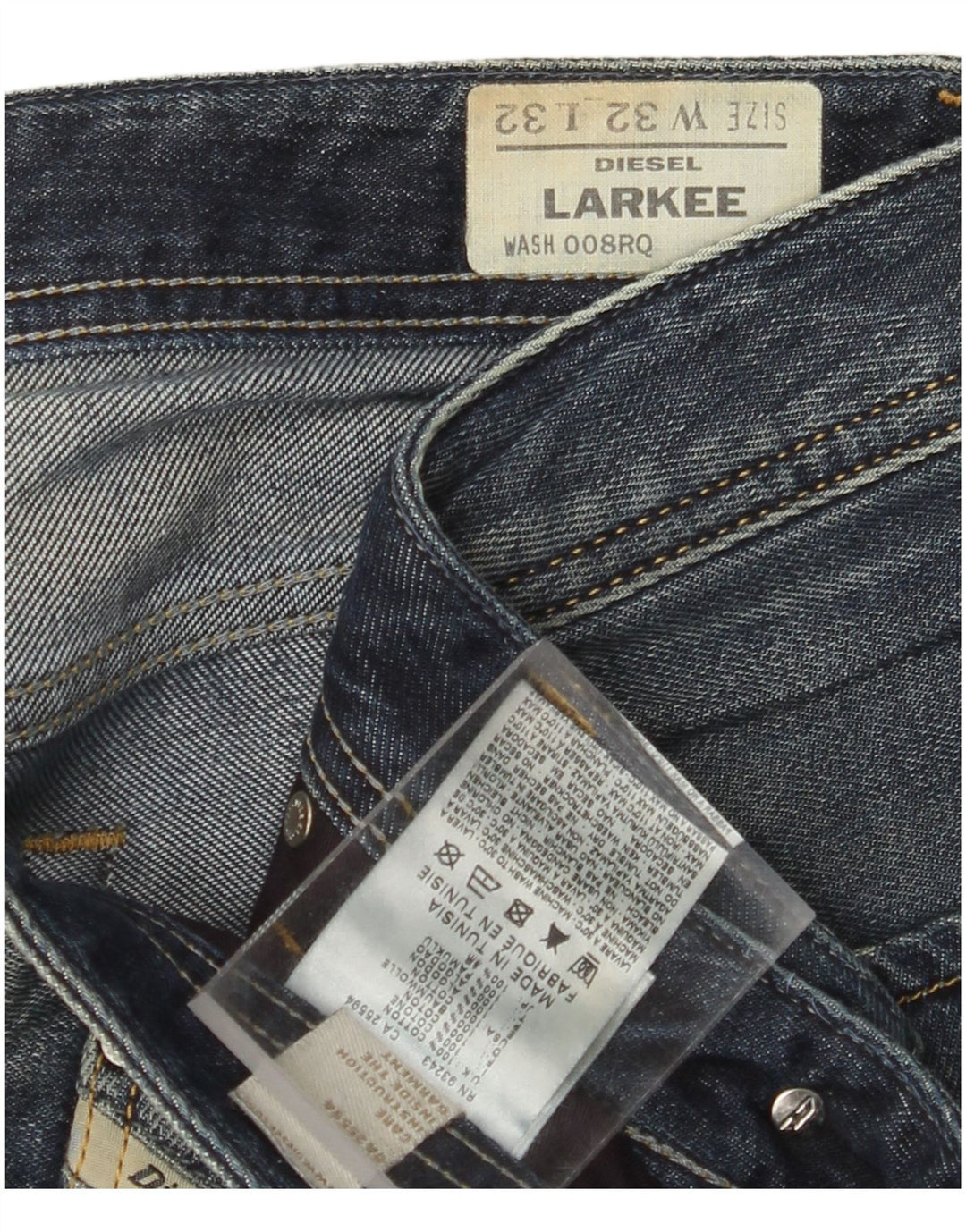 DIESEL Blugi subțiri larkee distressed pentru femei W32 L32 bumbac albastru