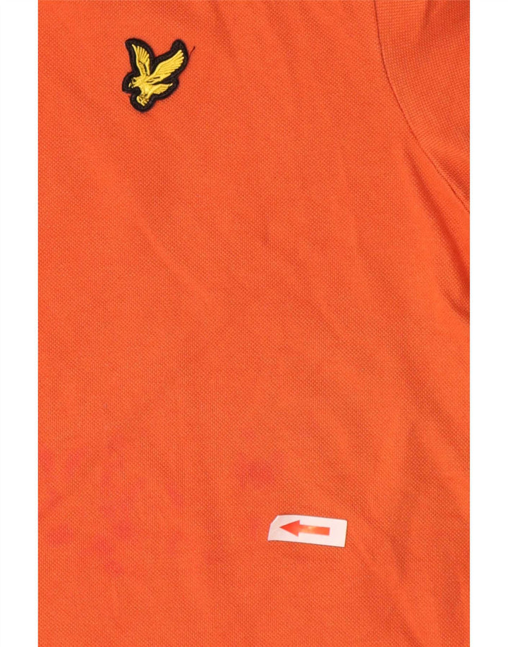 Tricou polo Lyle & Scott pentru bărbați, bumbac portocaliu mic