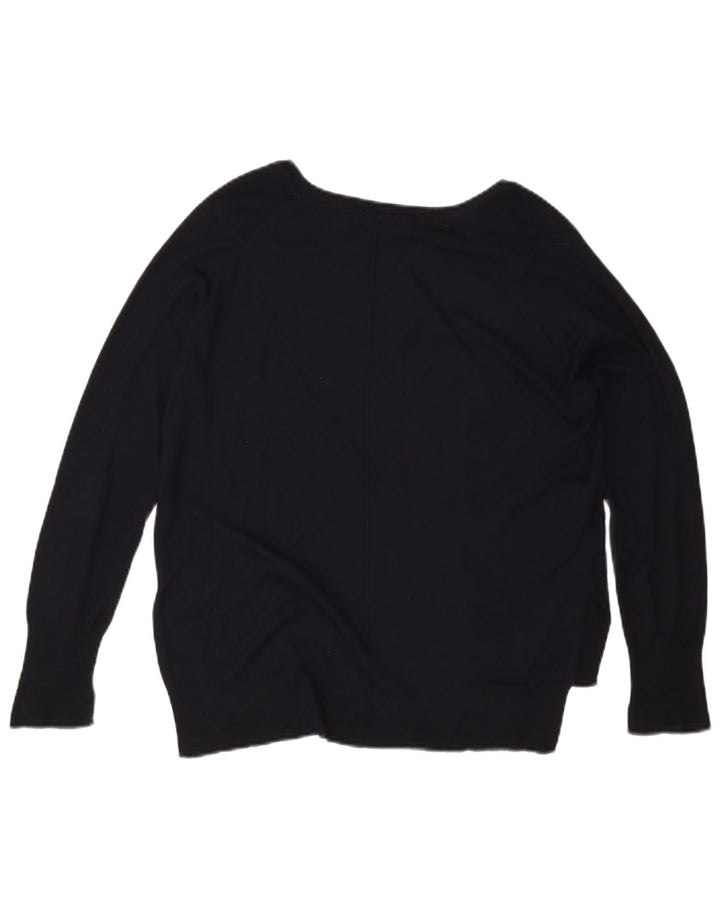 Pulover pentru femeie Zara, cu gât de barcă, UK 16, mare, bleumarin