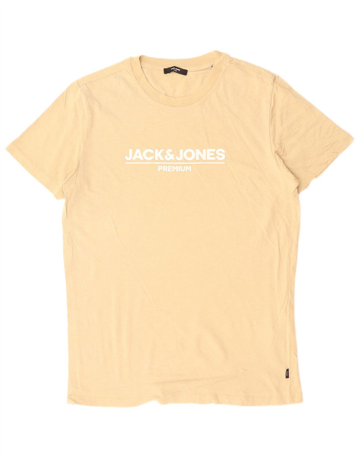 JACK & JONES Tricou grafic pentru bărbați Top Medium Bej Bumbac