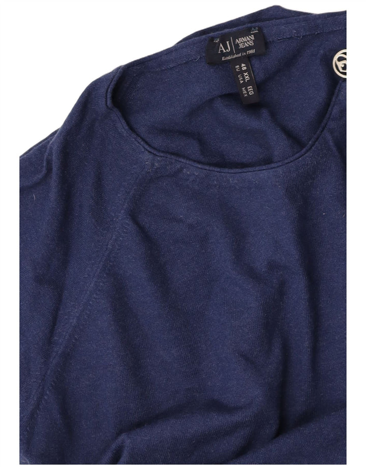 ARMANI Pulover de damă cu fermoar și gât EU 48 2XL Bleumarin
