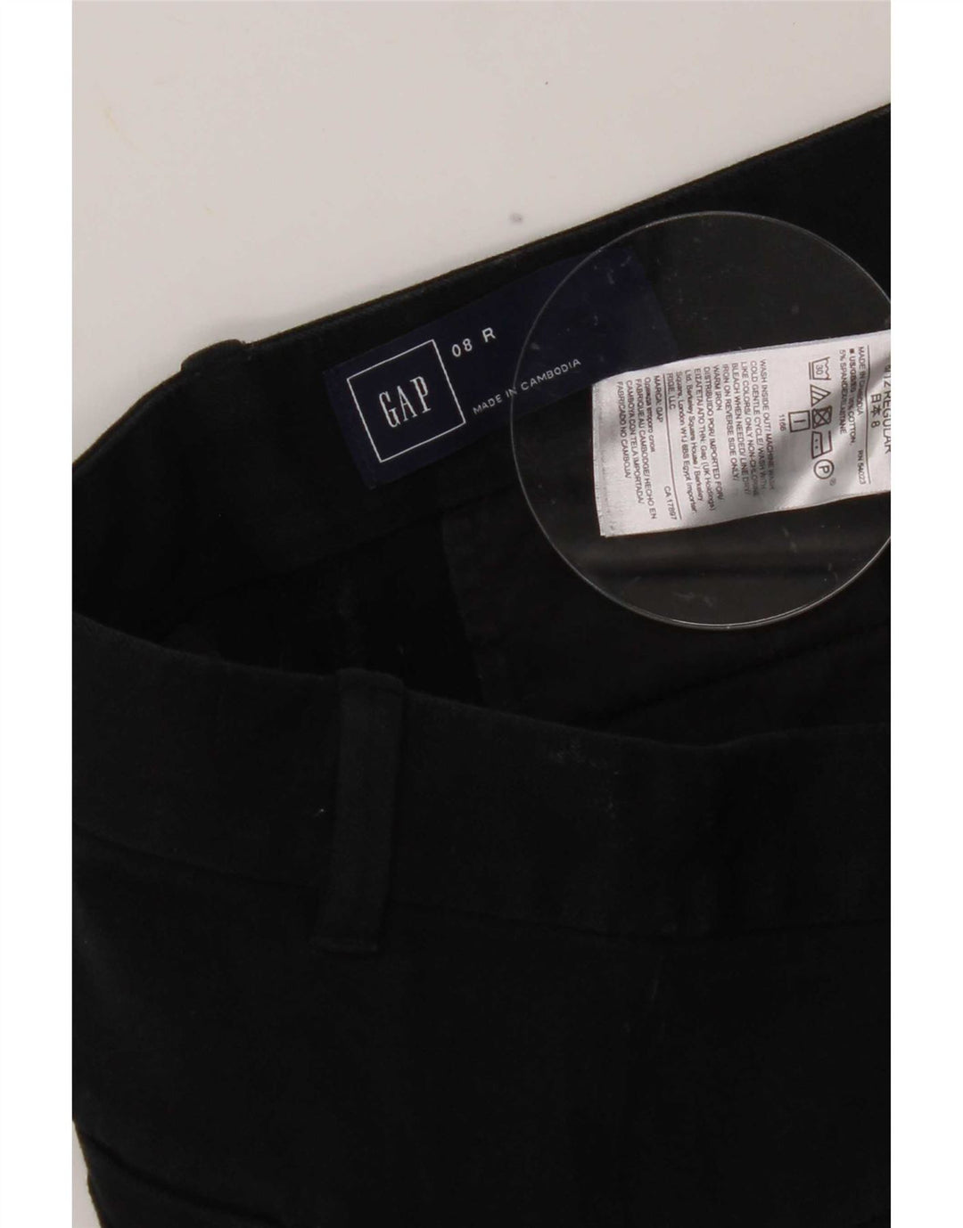 Pantaloni tăiați pentru femei Gap slim US 8 Medium W30 L25 Bumbac negru