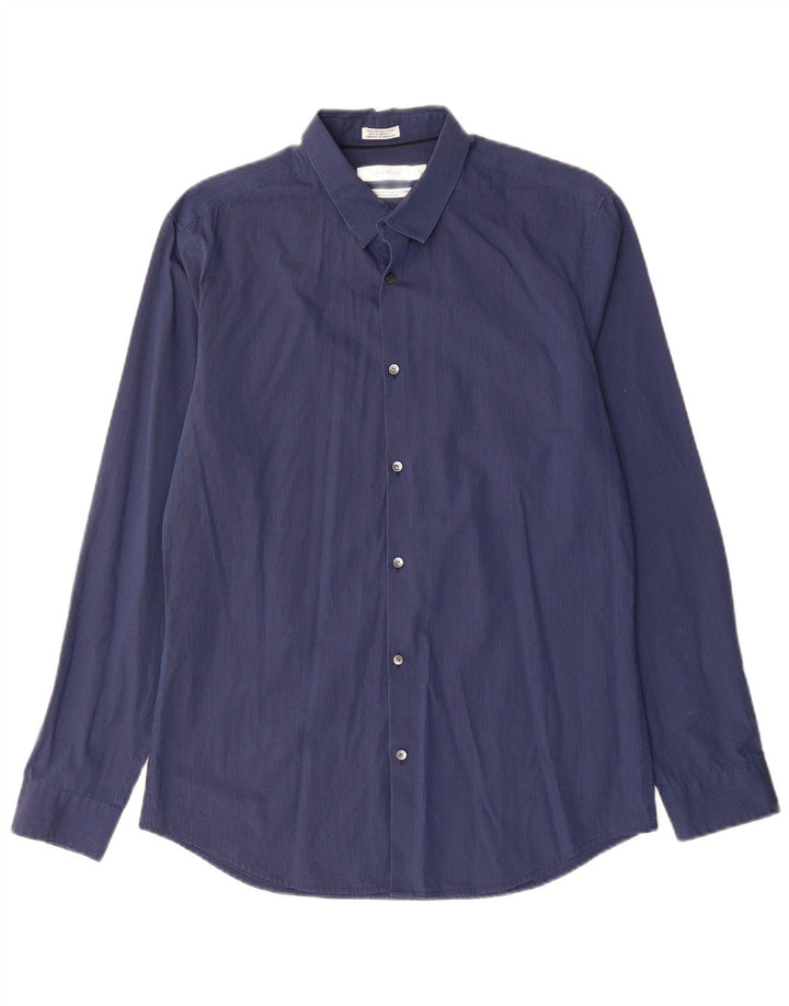 Cămașă pentru bărbați CALVIN KLEIN Mărimea 15 15 1/2 Mediu bleumarin, bumbac cu dungi