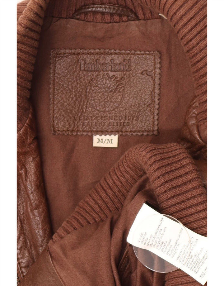 Jachetă din piele Timberland Bomber pentru bărbați UK 38 Maro Mediu