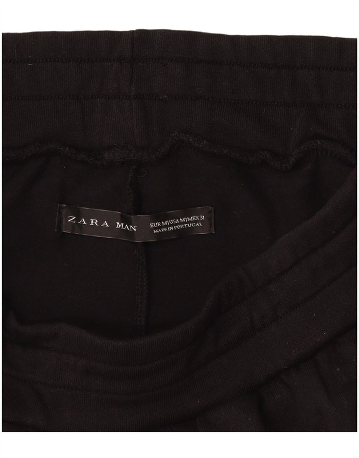 Pantaloni scurți sport grafic pentru bărbați Zara, bumbac mediu negru
