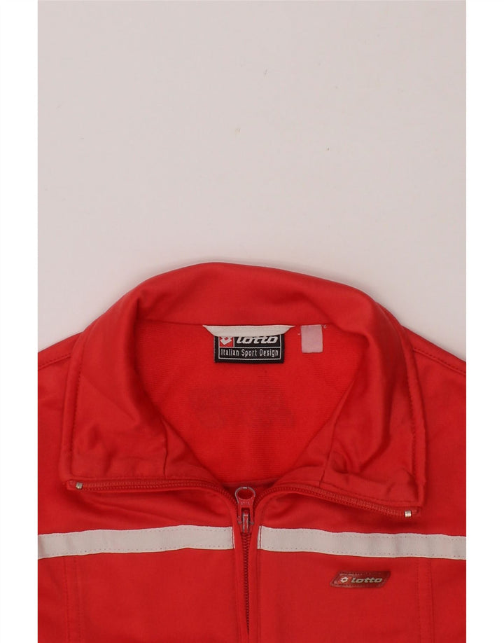 LOTTO Girls Tracksuit Top Jacket 7-8 Years XS  Red Polyester Vintage Lotto and Second-Hand Lotto from Messina Hembry 