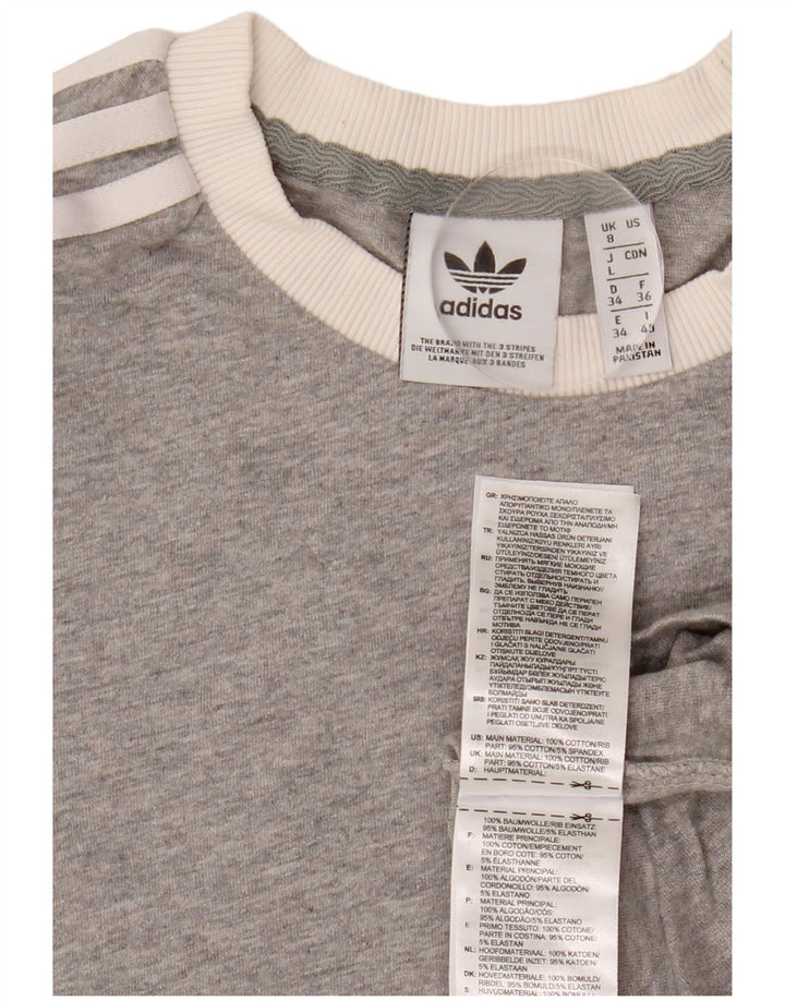 Tricou pentru femei ADIDAS UK 8 mic, gri bumbac cu pete