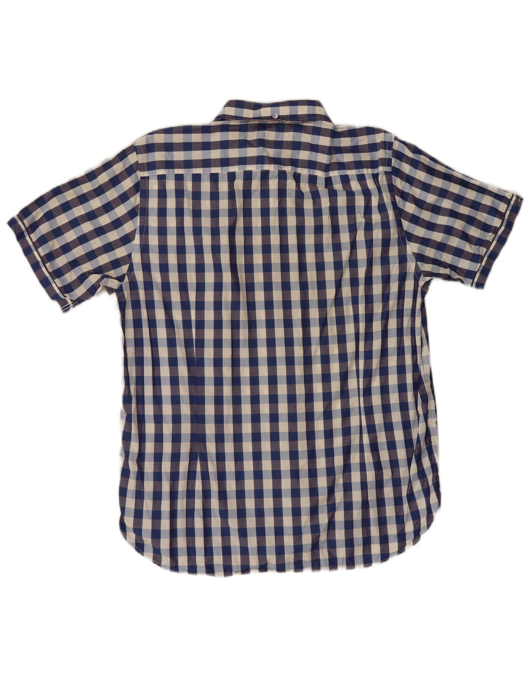 Cămașă cu mânecă scurtă pentru bărbați Ted Baker Mărimea 5 XL Bumbac cu carouri bleumarin