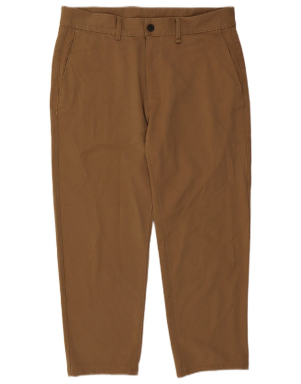 Pantaloni chino drepți pentru bărbați Zara EU 42 Mari L32 L25 Bej