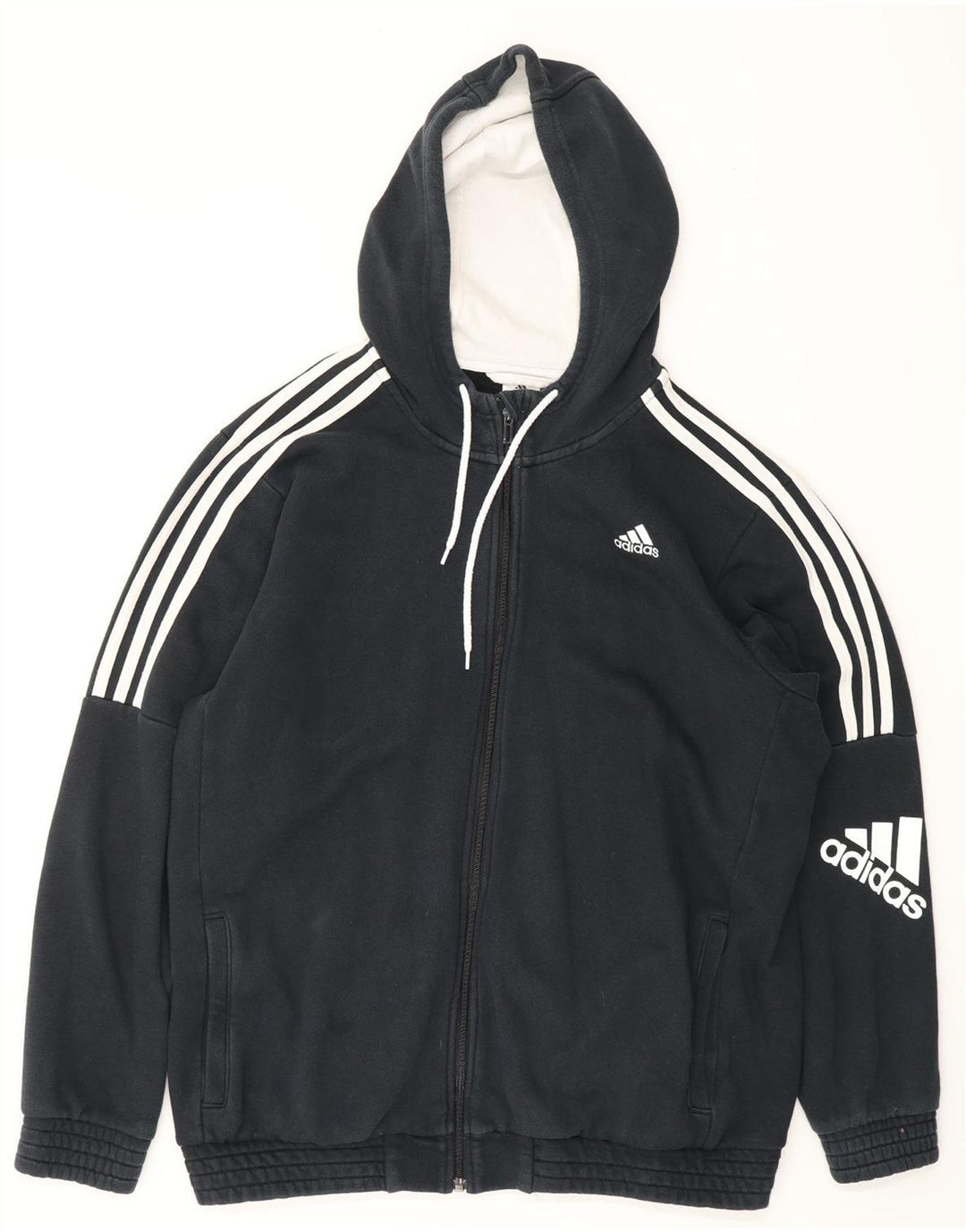 Pulover pentru bărbați ADIDAS Graphic Zip Hoodie XL Bumbac bleumarin
