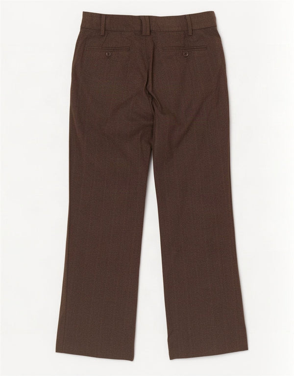 Pantaloni de costum pentru femei Bootcut Zara EU 36 XS L26 L28 Poliester cu dungi maro