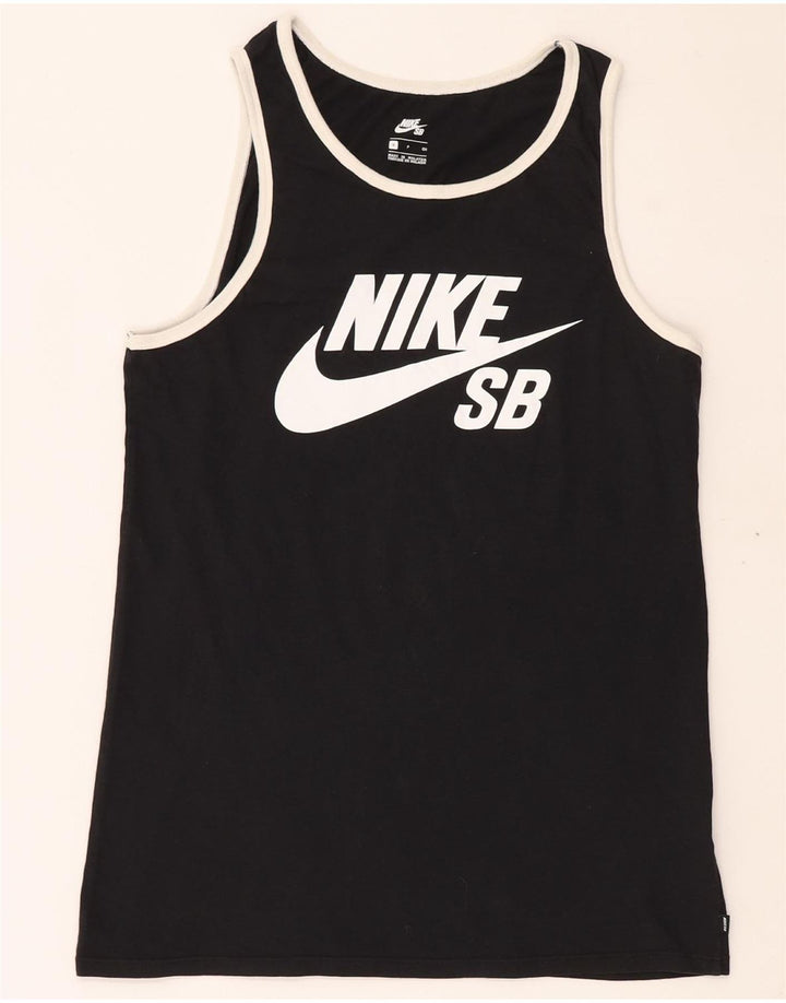 Vestă grafică NIKE pentru bărbați, bumbac mic, negru