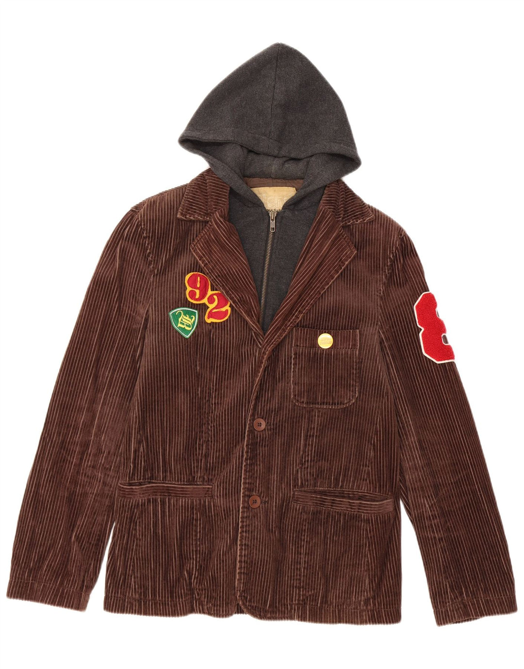 Jachetă din velur cu glugă pentru femei Blend, UK 36, bumbac maro mic