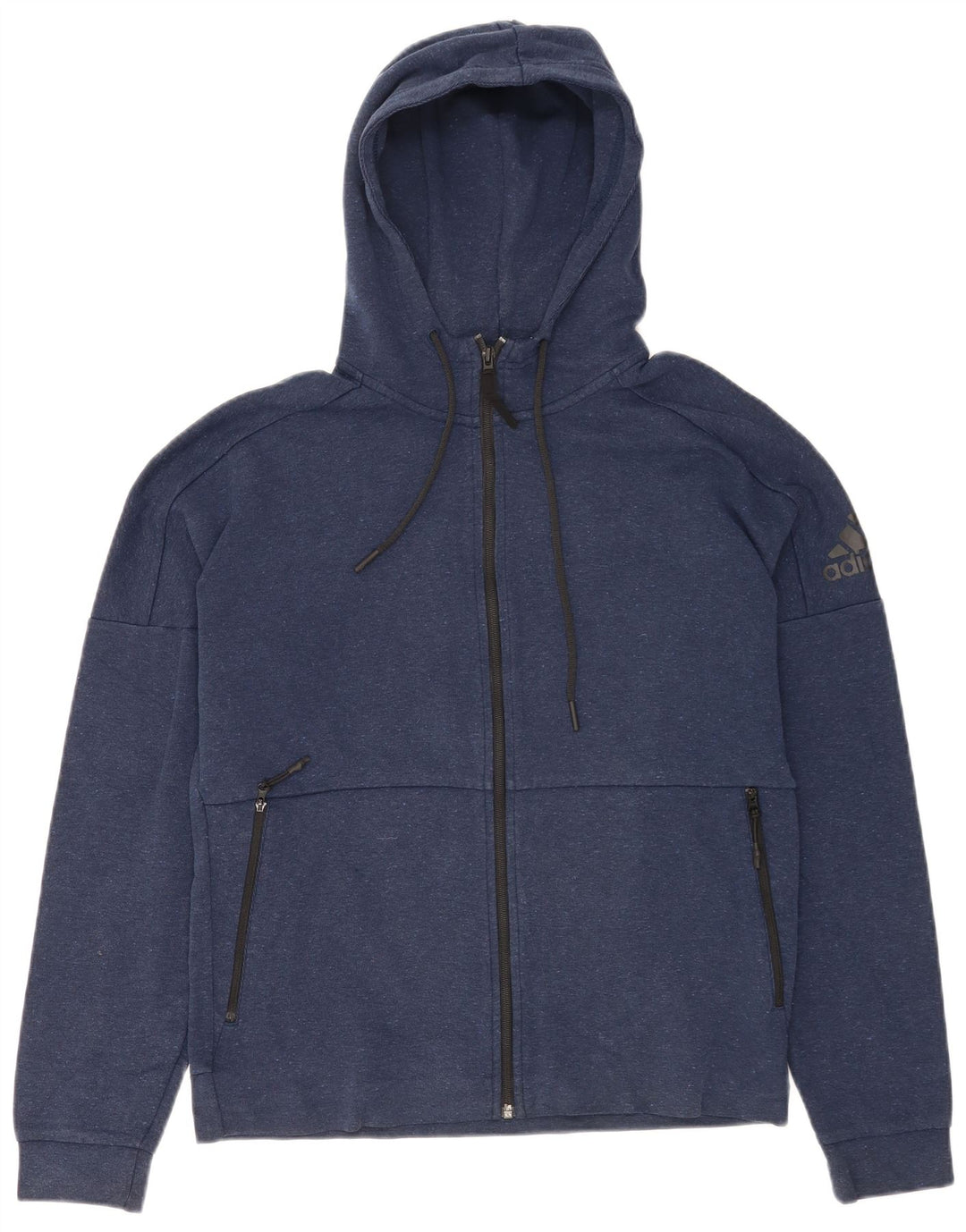 Pulover Adidas pentru bărbați, cu fermoar, albastru, mijlociu, pete