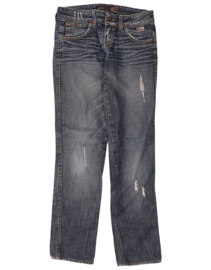 Roy Rogers Blugi Distressed drepte pentru femei IT 42 Medium W28 L30 Albastru