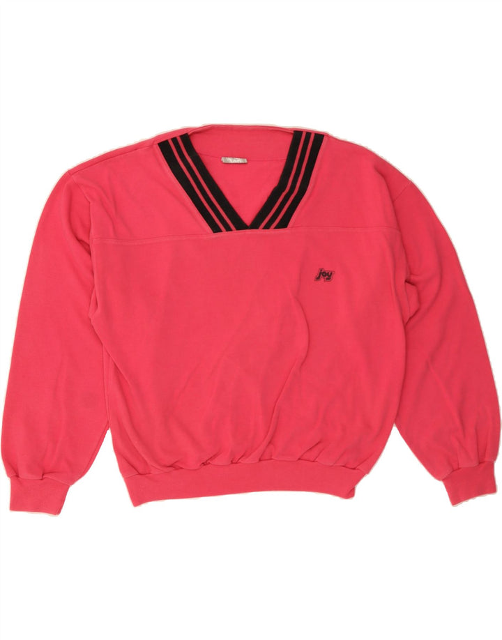 JOY Womens Oversized Sweatshirt Jumper UK 16 Large Pink Vintage Joy and Second-Hand Joy from Messina Hembry 