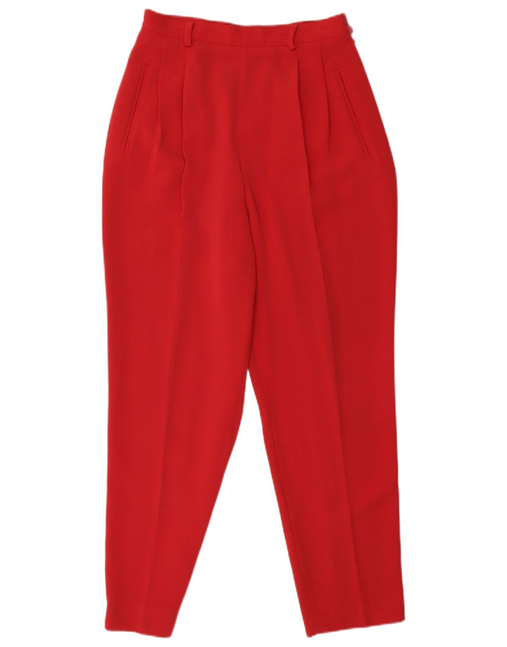 CACHAREL Pantaloni tăiați cu talie înaltă pentru femei UK 8 Small W24 L25 Red