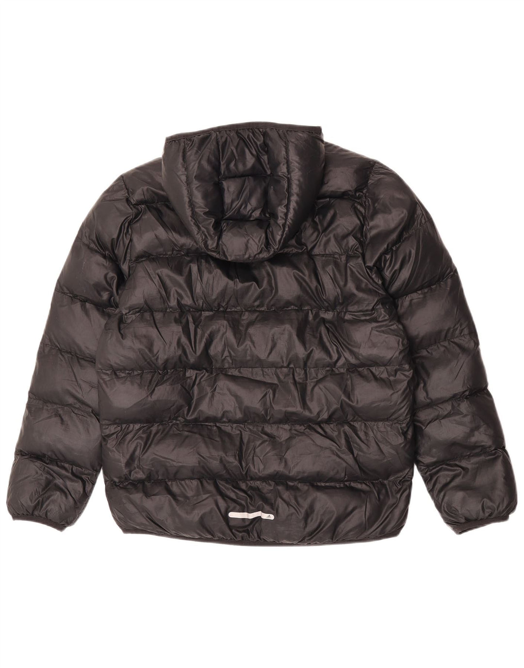 Jachetă căptușită cu glugă Adidas pentru băieți 13-14 ani, poliester negru