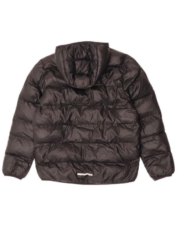 Jachetă căptușită cu glugă Adidas pentru băieți 13-14 ani, poliester negru