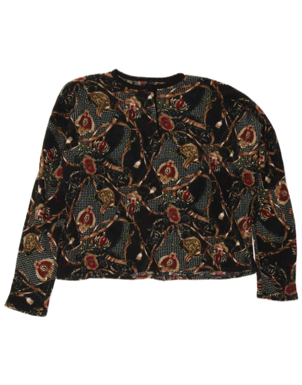 Top cu grafic crop vintage pentru femei cu mânecă lungă UK 16 mare negru