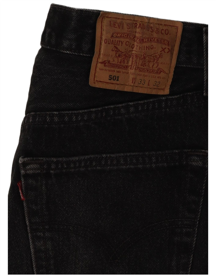 Blugi drepti pentru bărbați Levi's 501 W33 L28 bumbac negru