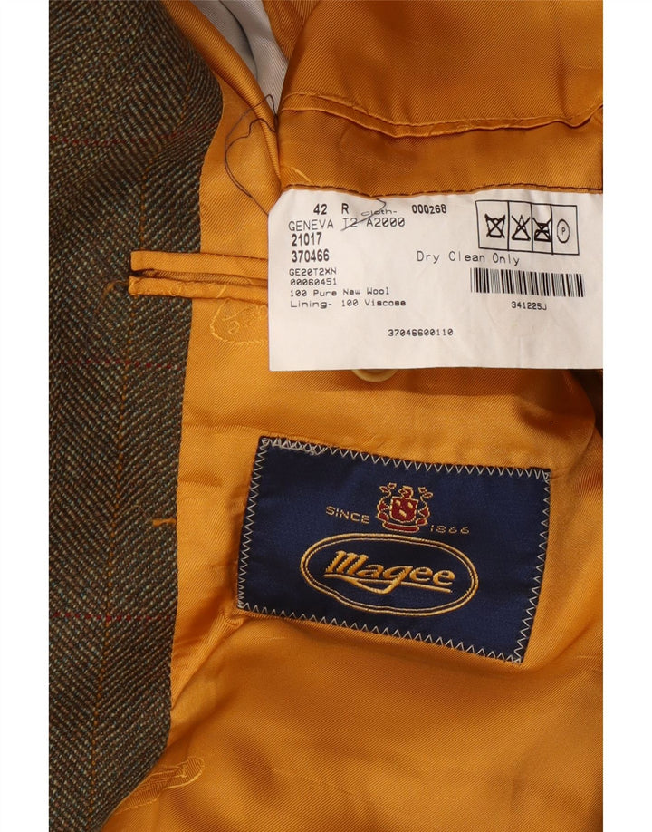 Blazer pentru bărbați Magee cu 2 nasturi, UK 42 XL, lână cu carouri maro
