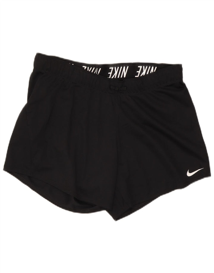 Pantaloni scurți sport Nike Dri Fit pentru femei UK 14, mari, negru, poliester
