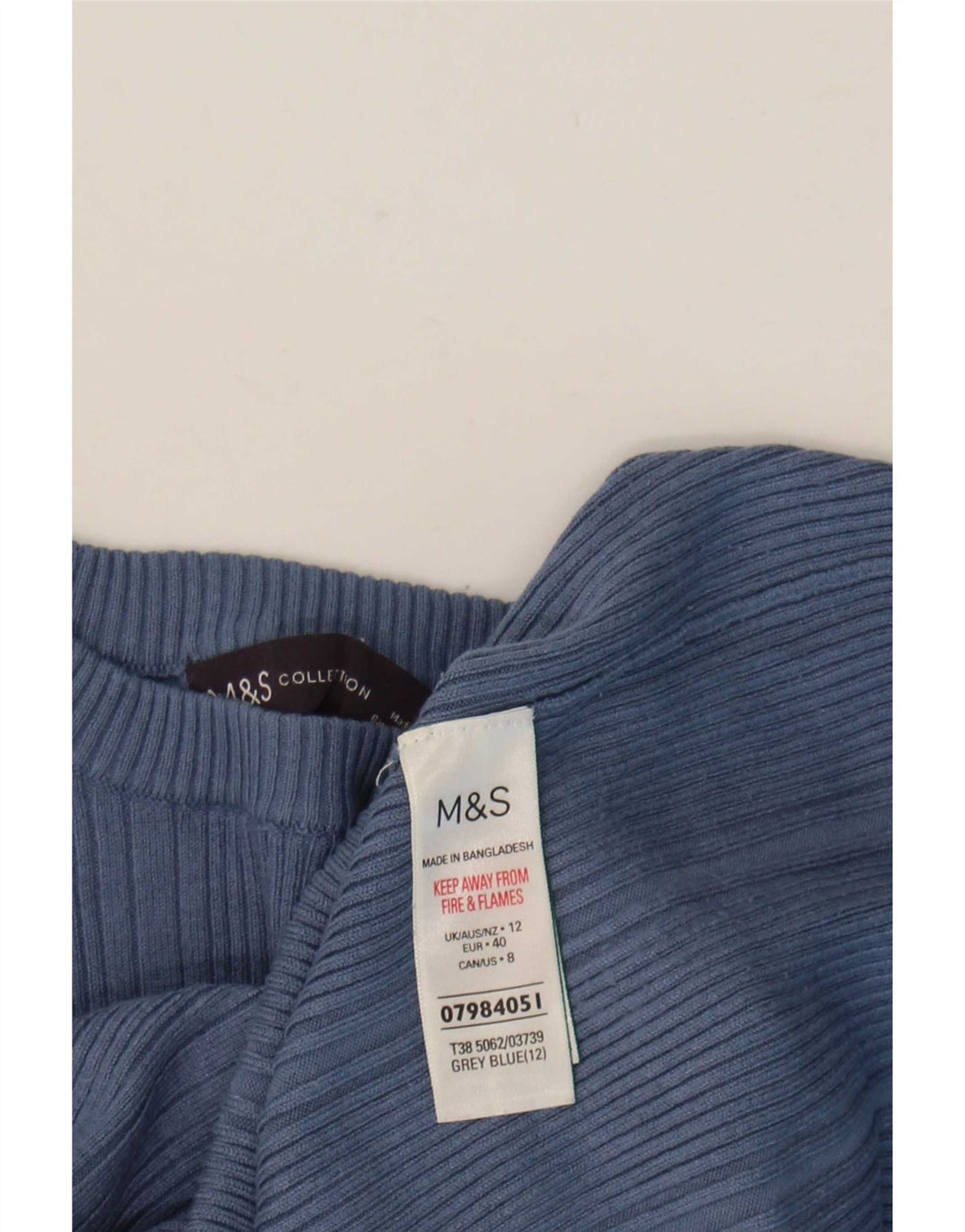 Pulover pentru femei Marks & Spencer cu decolteu rotund din viscoză albastră medie UK 12