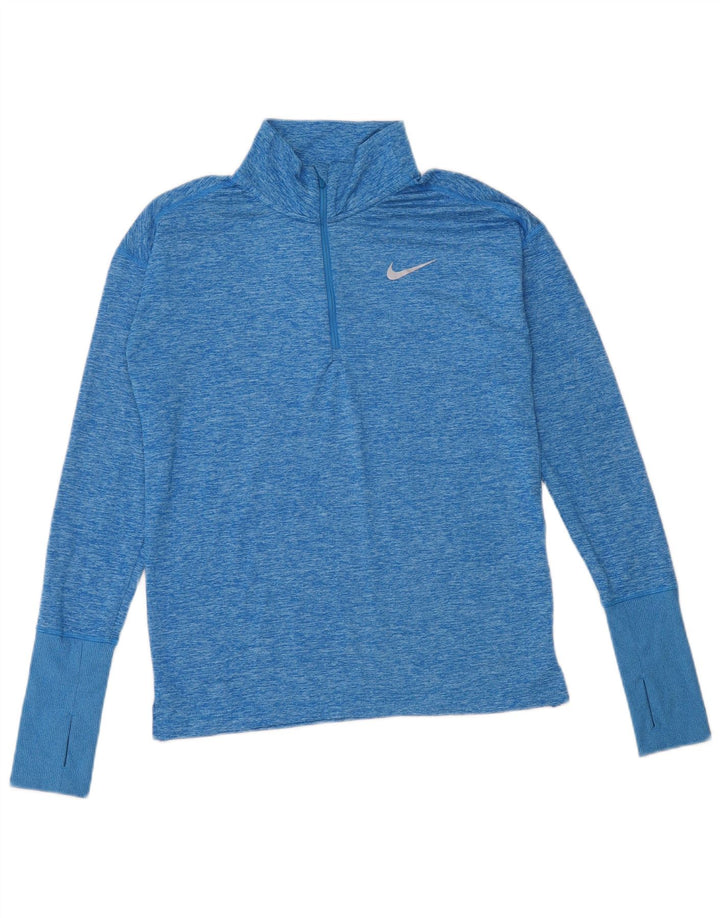 Top supradimensionat cu mânecă lungă pentru femei Nike Dri Fit UK 6 XS albastru poliester