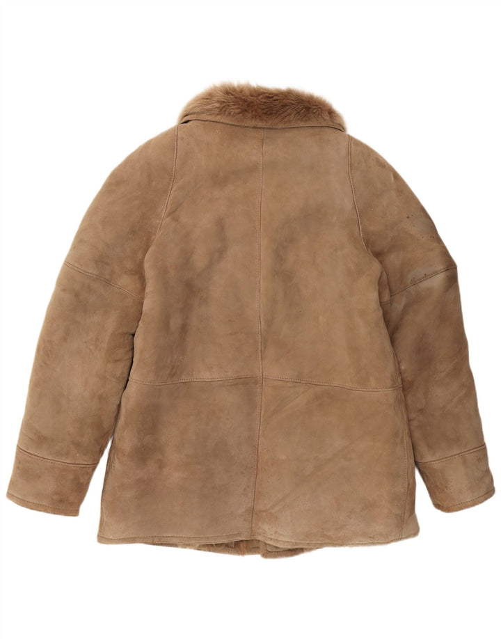 Jachetă vintage pentru bărbați din shearling IT 52 XL maro din shearling