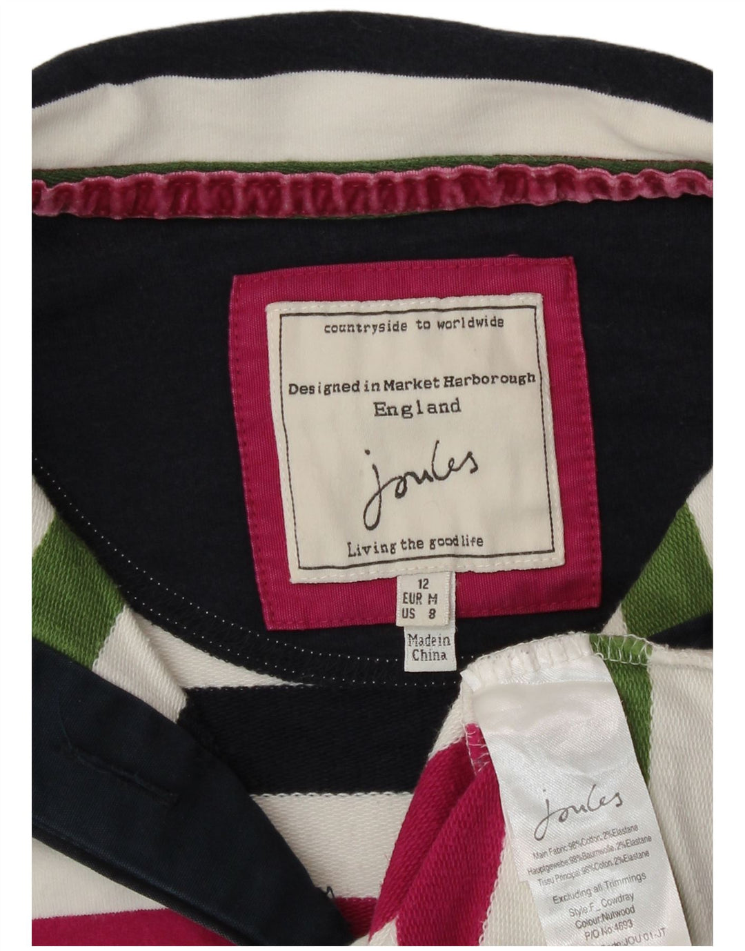 Pulover pentru damă Joules pentru damă UK 12 Mediu, multicolor, în dungi