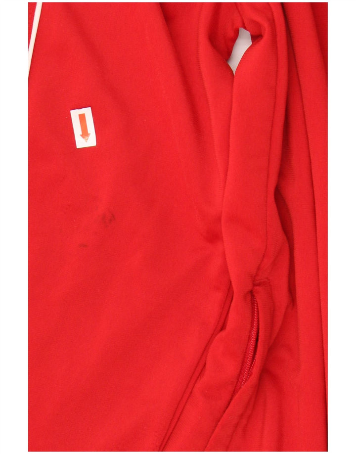 ADIDAS Boys Tracksuit Top Jacket 13-14 Years Red Polyester