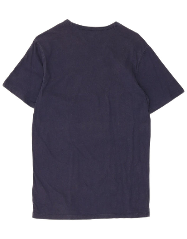 Tricou grafic Timberland Slim Fit pentru bărbați Top mic din bumbac bleumarin