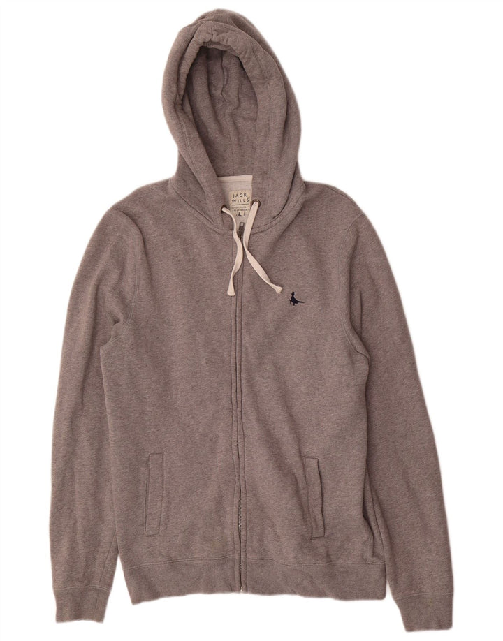 Pulover Jack Wills pentru bărbați, cu fermoar, bumbac cu pete, gri mediu