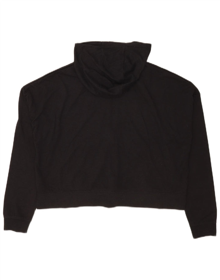 Pulover Nike Crop Oversized Zip Hoodie pentru femei UK 14 Poliester mediu negru