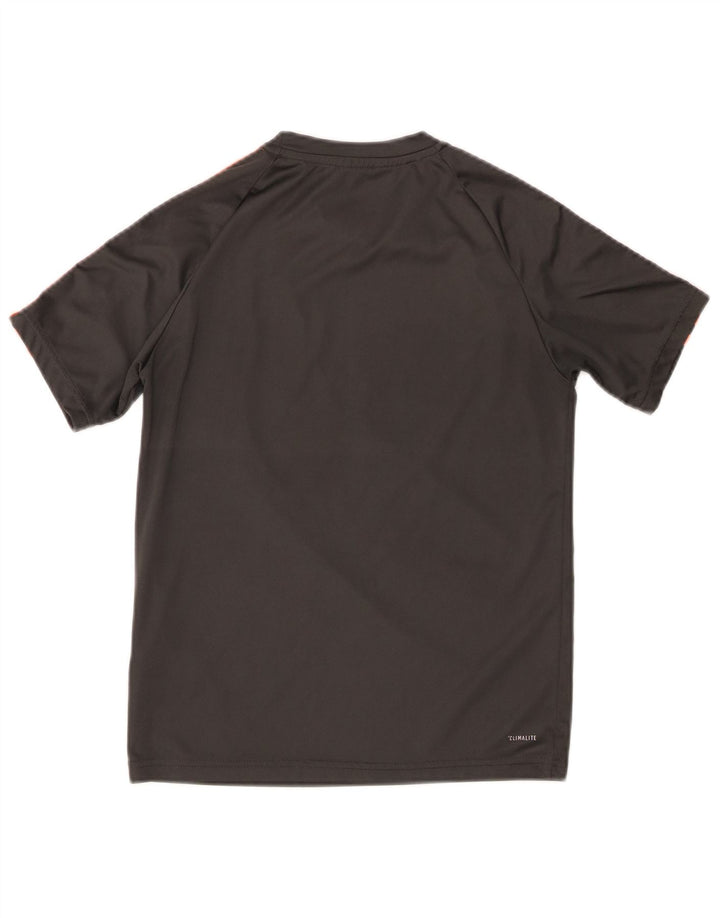Tricou cu grafic Climalite Adidas baieti Top 11-12 ani poliester gri