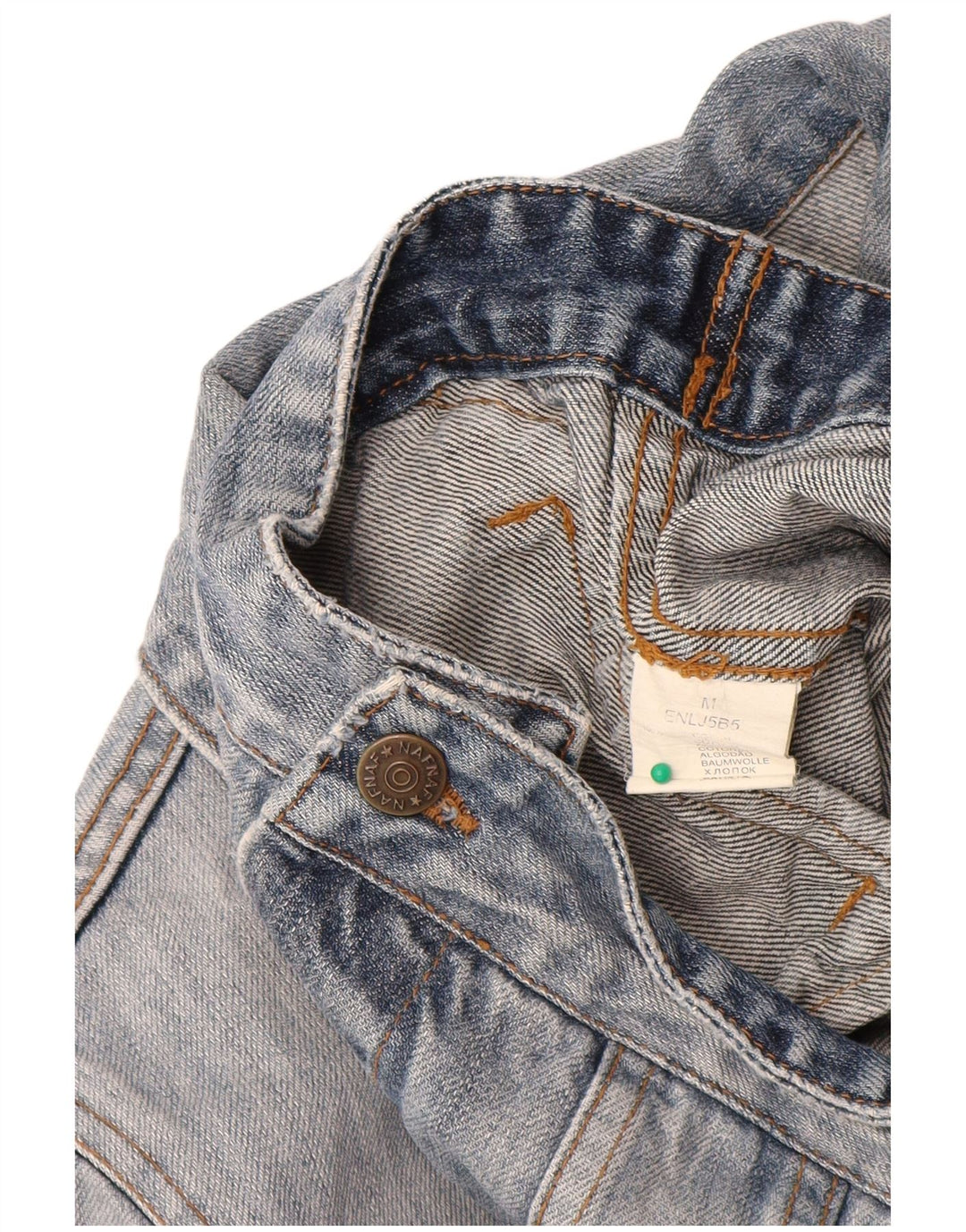 Naf Naf Jachetă de blugi pentru femei UK 12 Medium Blue Floral Bumbac