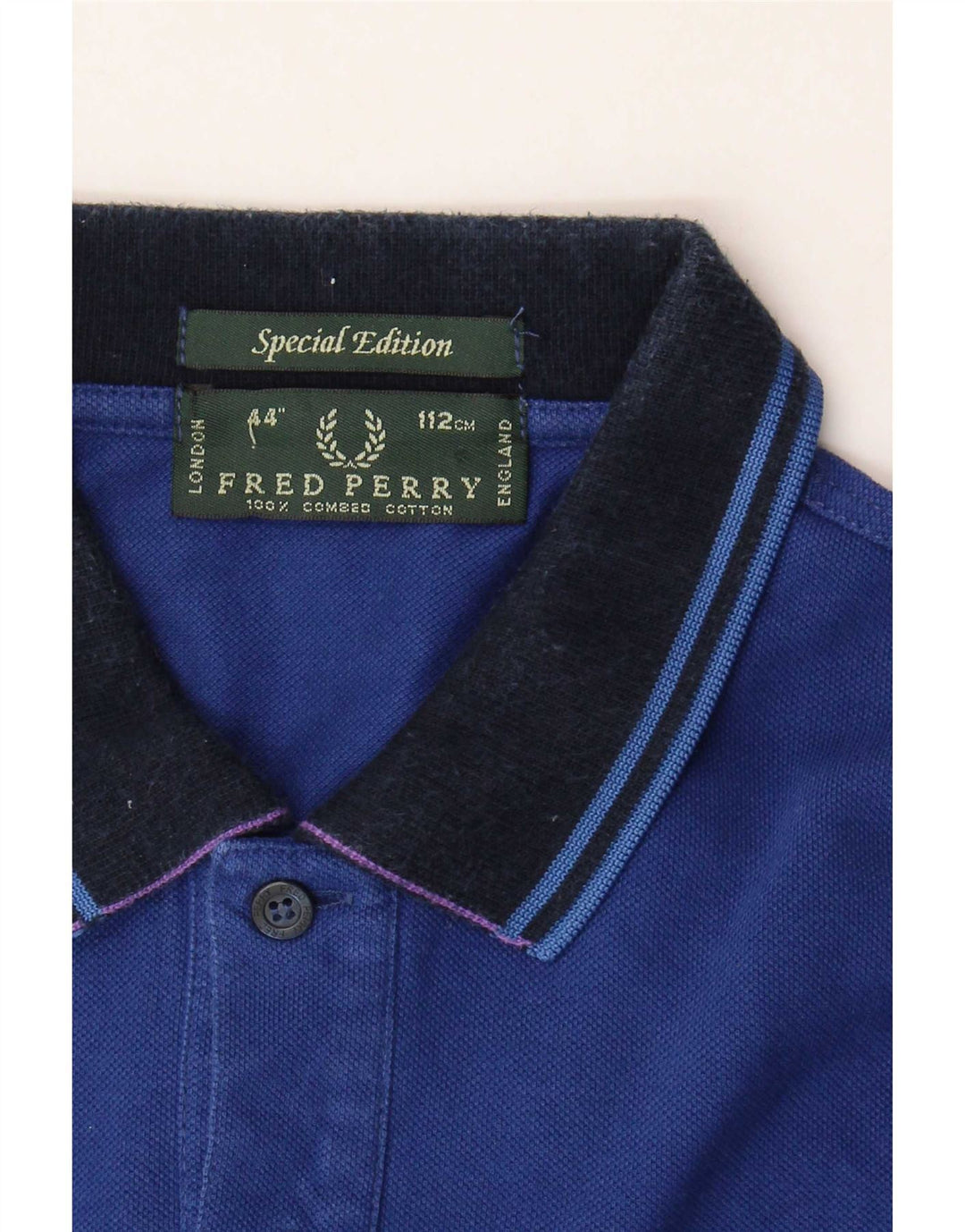 Cămașă polo pentru bărbați Fred Perry cu mânecă lungă, bumbac cu dungi albastre medii