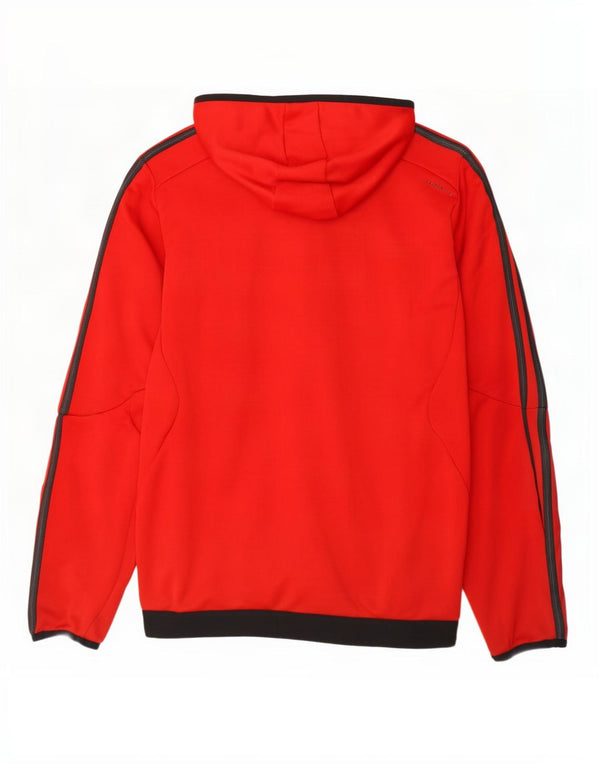 Pulover Adidas Climalite Zip pentru bărbați, roșu mediu, poliester color bloc